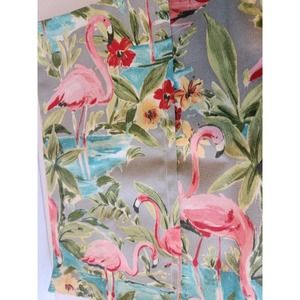 19" Sq Pink Flamingo Red Hibiscus Tropical Accent Throw Pillow Cushion Cover New